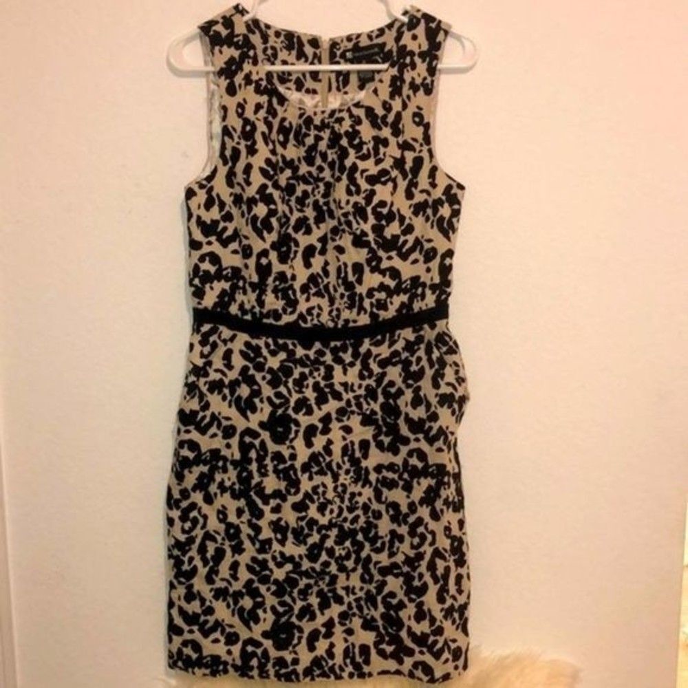 VB Valerie Bettinelli women's dress size 10 100% linen black and beige